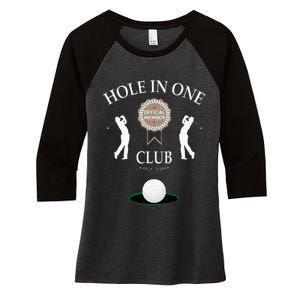 Hole In One Club Funny Golf Humor Women's Tri-Blend 3/4-Sleeve Raglan Shirt