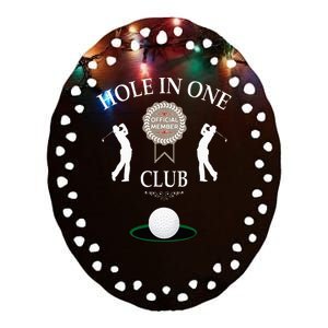 Hole In One Club Funny Golf Humor Ceramic Oval Ornament