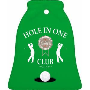 Hole In One Club Funny Golf Humor Ceramic Bell Ornament