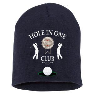 Hole In One Club Funny Golf Humor Short Acrylic Beanie