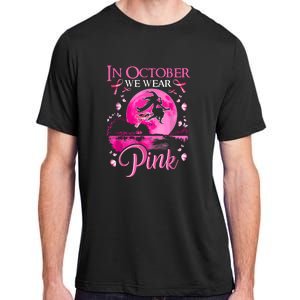 Halloween In October We Wear Pink Ribbon Witch Breast Cancer Gift Adult ChromaSoft Performance T-Shirt