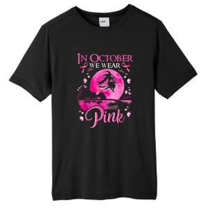 Halloween In October We Wear Pink Ribbon Witch Breast Cancer Gift Tall Fusion ChromaSoft Performance T-Shirt