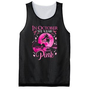 Halloween In October We Wear Pink Ribbon Witch Breast Cancer Gift Mesh Reversible Basketball Jersey Tank