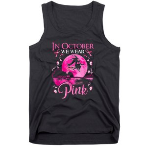 Halloween In October We Wear Pink Ribbon Witch Breast Cancer Gift Tank Top