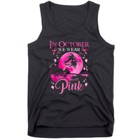 Halloween In October We Wear Pink Ribbon Witch Breast Cancer Gift Tank Top