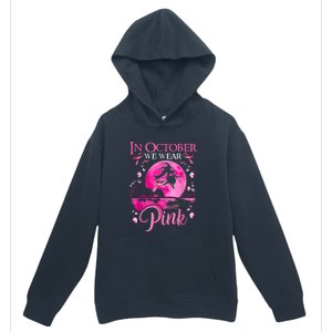 Halloween In October We Wear Pink Ribbon Witch Breast Cancer Gift Urban Pullover Hoodie