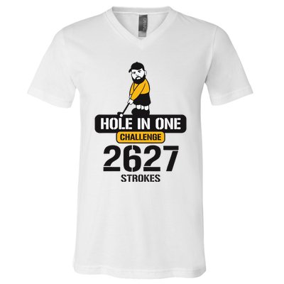 Hole In One Challenge 2627 Strokes V-Neck T-Shirt