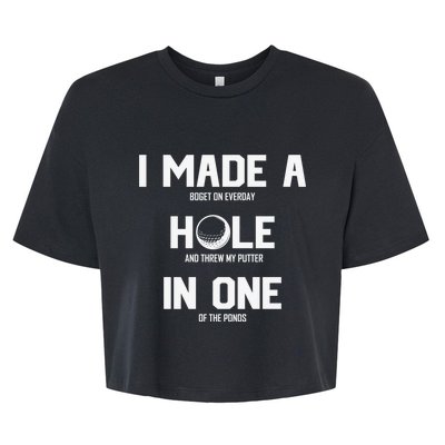 Hole In One Golf Gag Bella+Canvas Jersey Crop Tee