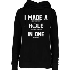 Hole In One Golf Gag Womens Funnel Neck Pullover Hood