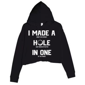 Hole In One Golf Gag Crop Fleece Hoodie