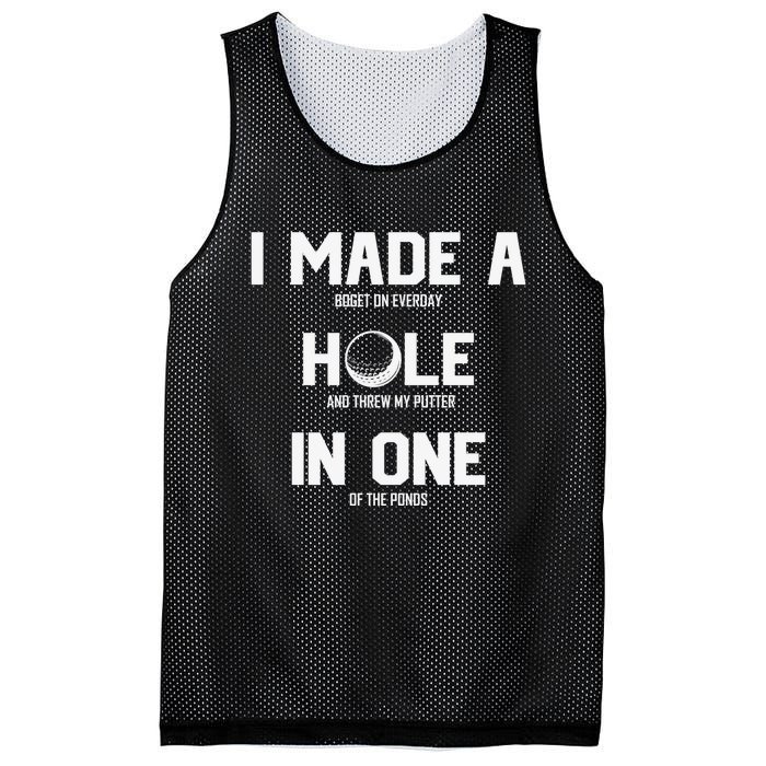 Hole In One Golf Gag Mesh Reversible Basketball Jersey Tank