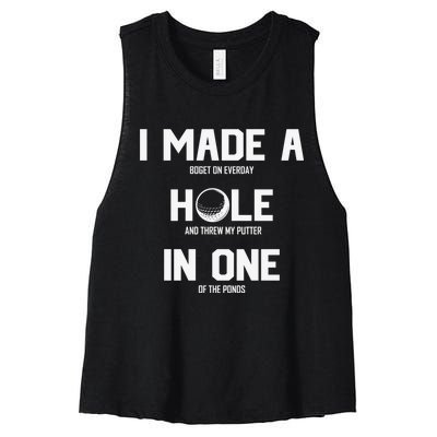 Hole In One Golf Gag Women's Racerback Cropped Tank