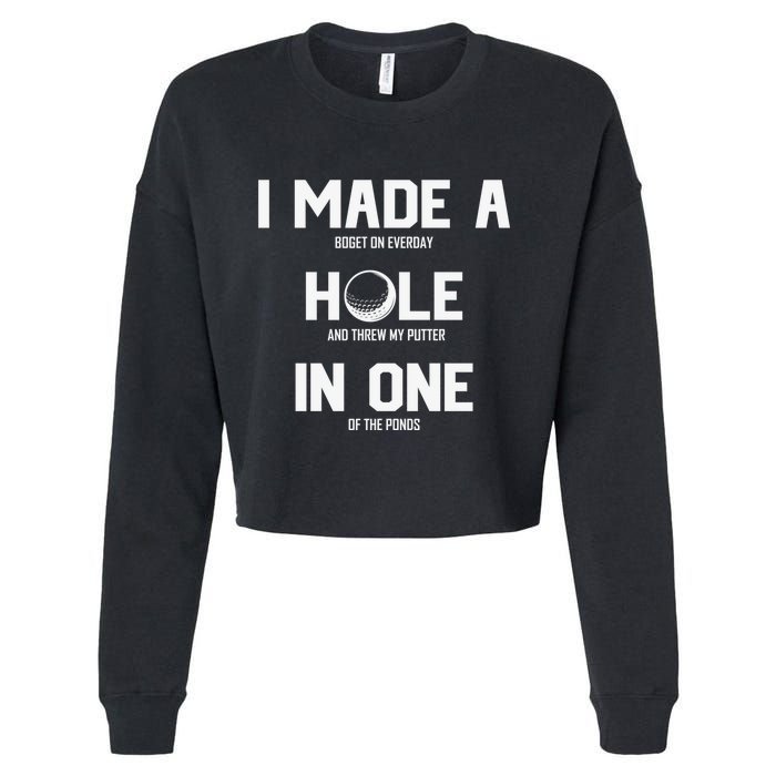 Hole In One Golf Gag Cropped Pullover Crew