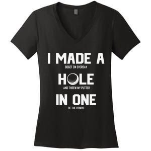 Hole In One Golf Gag Women's V-Neck T-Shirt