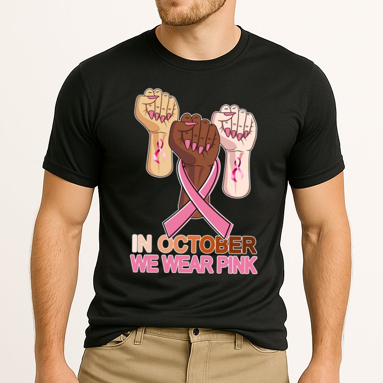 Hand In October We Wear Pink Breast Cancer Awareness Month TShirt Cooling Performance Crew T-Shirt