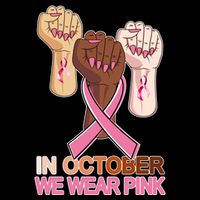 Hand In October We Wear Pink Breast Cancer Awareness Month TShirt Bucket Hat