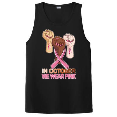 Hand In October We Wear Pink Breast Cancer Awareness Month TShirt PosiCharge Competitor Tank