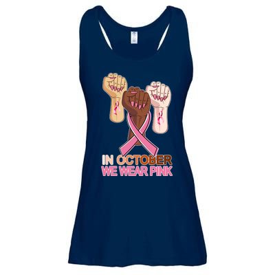 Hand In October We Wear Pink Breast Cancer Awareness Month TShirt Ladies Essential Flowy Tank