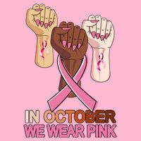 Hand In October We Wear Pink Breast Cancer Awareness Month TShirt Poster