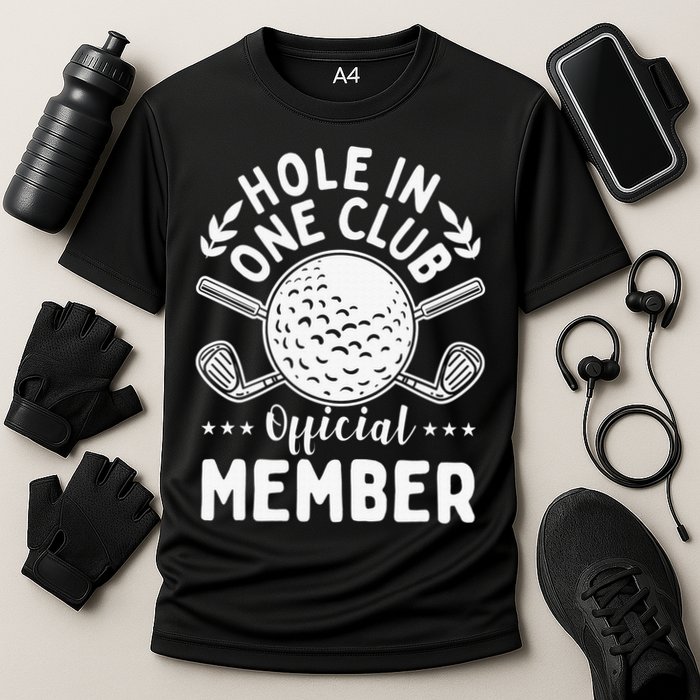 Hole In One Club Golfing Design For Golfer Golf Cooling Performance Crew T-Shirt