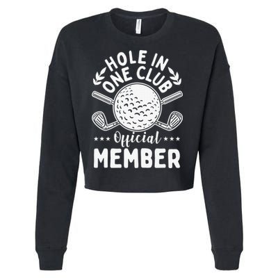 Hole In One Club Golfing Design For Golfer Golf Cropped Pullover Crew