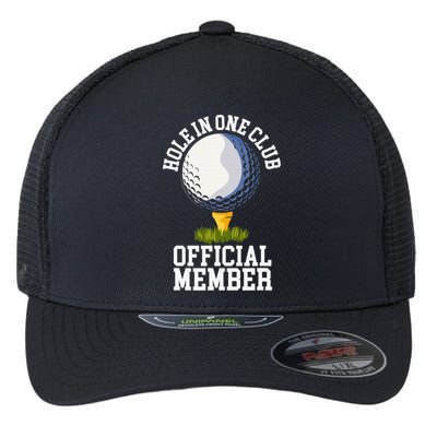 Hole In One Club Golfing Design For Golfer Golf Flexfit Unipanel Trucker Cap