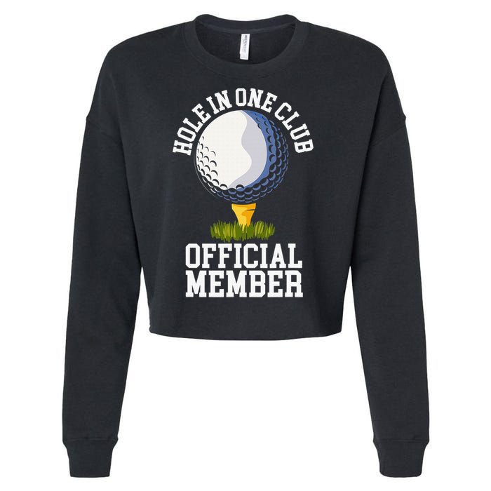 Hole In One Club Golfing Design For Golfer Golf Cropped Pullover Crew