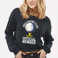 Hole In One Club Golfing Design For Golfer Golf Cropped Pullover Crew