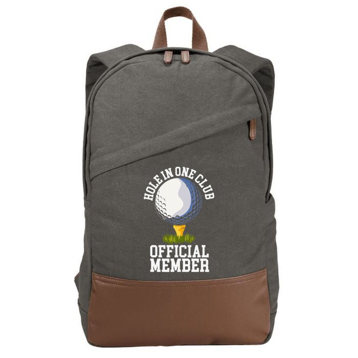 Hole In One Club Golfing Design For Golfer Golf Cotton Canvas Backpack