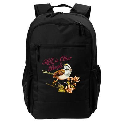 Hell Is Other People Retro Vintage Bird Flowers Backpack