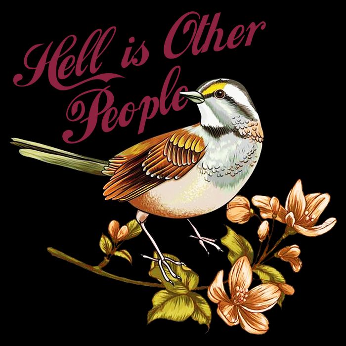 Hell Is Other People Retro Vintage Bird Flowers Backpack