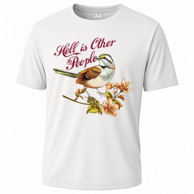 Hell Is Other People Retro Vintage Bird Flowers Cooling Performance Crew T-Shirt