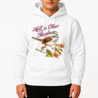 Hell Is Other People Retro Vintage Bird Flowers Hoodie