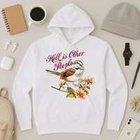 Hell Is Other People Retro Vintage Bird Flowers Hoodie