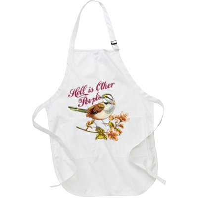 Hell Is Other People Retro Vintage Bird Flowers Apron