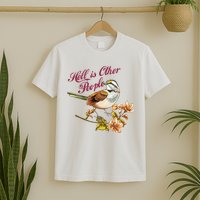 Hell Is Other People Retro Vintage Bird Flowers T-Shirt