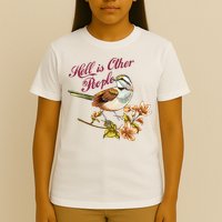 Hell Is Other People Retro Vintage Bird Flowers T-Shirt