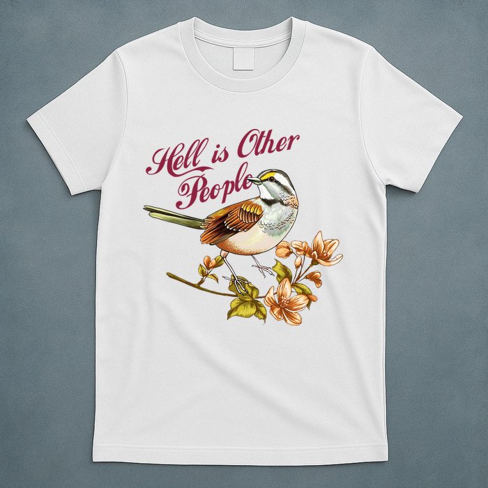 Hell Is Other People Retro Vintage Bird Flowers T-Shirt