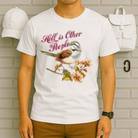 Hell Is Other People Retro Vintage Bird Flowers T-Shirt