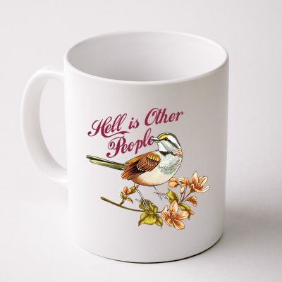 Hell Is Other People Retro Vintage Bird Flowers Mug