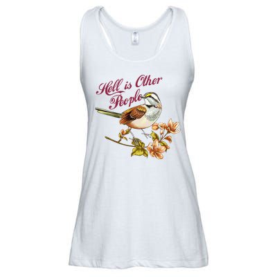 Hell Is Other People Retro Vintage Bird Flowers Ladies Essential Flowy Tank