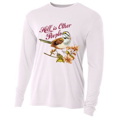 Hell Is Other People Retro Vintage Bird Flowers Cooling Performance Long Sleeve Crew