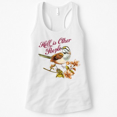 Hell Is Other People Retro Vintage Bird Flowers Womens Tank Top