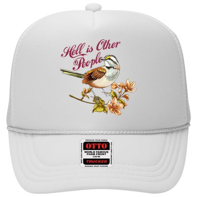 Hell Is Other People Retro Vintage Bird Flowers Hat