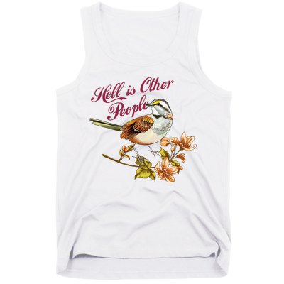 Hell Is Other People Retro Vintage Bird Flowers Tank Top