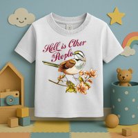 Hell Is Other People Retro Vintage Bird Flowers Toddler T-Shirt