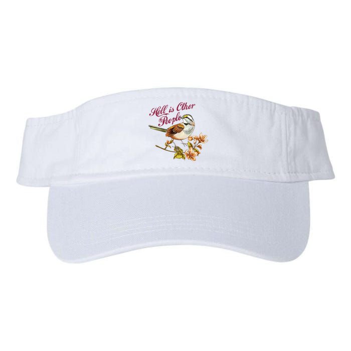 Hell Is Other People Retro Vintage Bird Flowers Visor