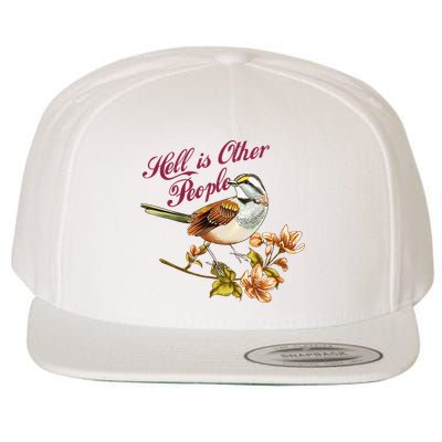 Hell Is Other People Retro Vintage Bird Flowers Wool Snapback Cap
