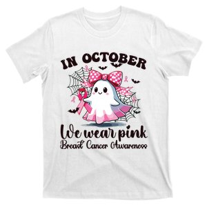 Halloween In October We Wear Breast Cancer Awareness T-Shirt