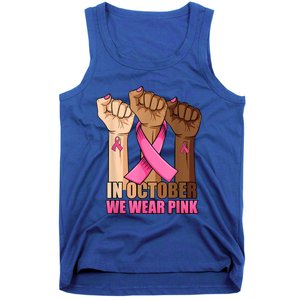 Hand In October We Wear Breast Cancer Awareness Month Gift Tank Top